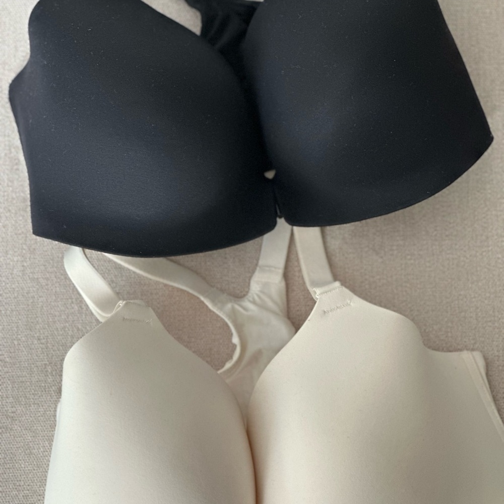 Soma Enbliss Front Close Racerback Black and Cream Bra Duo